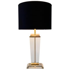 Lampe de bureau française en lucite du milieu du siècle dernier