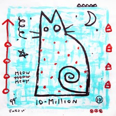 10 Million Cat - Original Pop Art Animal Painting by Gary John