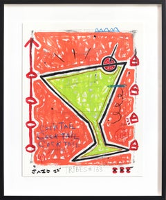 Green Martini - Original Pop Art Cocktail Painting by Gary John