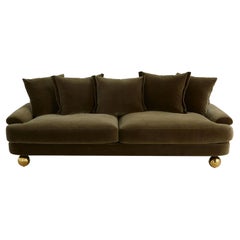 Greenwich Sage Velvet Sofa