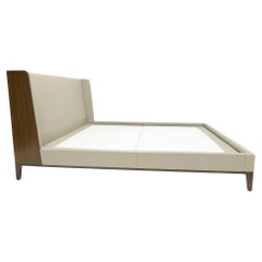 Holly Hunt Cal King Spencer Bed in Leather and Walnut