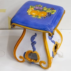 Italian Hand-Painted Ceramic Garden Stool