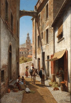 Veduta di una strada di Sanremo - Jacques Carabain (1834 - 1933)