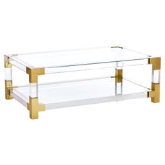 Jacques Grand Cocktail Table in Lucite and Brass