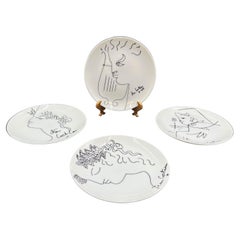 Jean Cocteau Plates by Limoges, 1958 - Set of 4