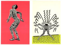 Keith Haring Into 84 (set de 2 announcements de Haring Shafrazi) 