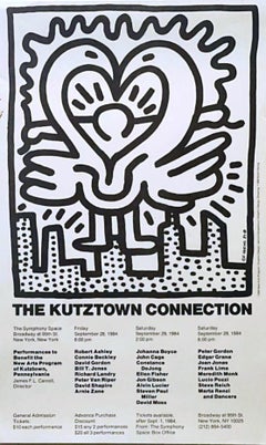 Keith Haring, rare original 1984 print for the Kutztown Connection, PA Benefit