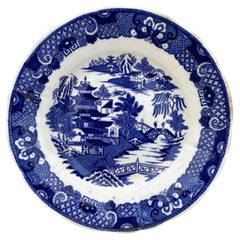 Large 19th Century English Chinoiserie Blue & White Plate