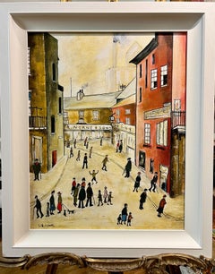 OLD MASTER Signed L S Lowry " Shopping  " Oil Painting 20th Century GGF