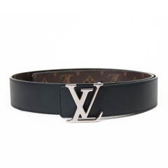 Louis Vuitton Black and Brown Calfskin Monogram  LV Initiales Reversible Belt