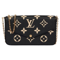 Louis Vuitton Black & Beige Monogram Empreinte Leather Pochette Félicie