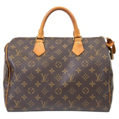 Louis Vuitton Brown Monogram Canvas and Leather Trim Speedy 35 Tote Bag