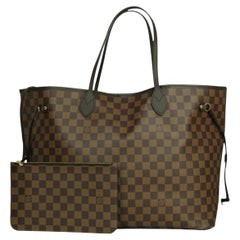 Louis Vuitton Damier Ebene Neverfull GM Tote Bag w/ Insert