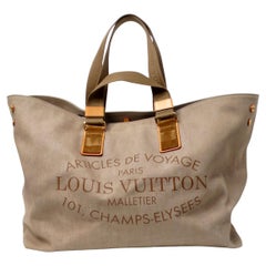 Louis Vuitton Denim Articles De Voyage GM Beige Tote Bag