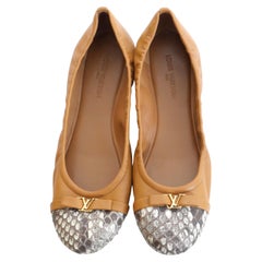 Louis Vuitton Elba Cognac Leather Ballet Flats