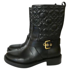 Louis Vuitton Monogram Embossed Biker Boots