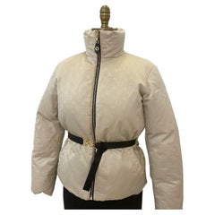 Louis Vuitton Monogram jacket with white goose feather