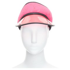 LOUIS VUITTON pink neoprene LV monogram PVC leather trim visor