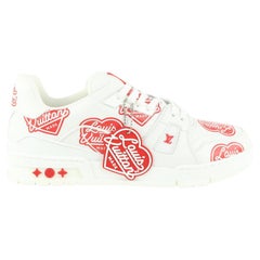 Louis Vuitton Virgil Abloh Nigo US Men's 10 White Red LV2 Made Heart Trainer 121