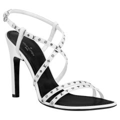 Louis Vuitton Women's 39 White Monogram Citizen Strappy Sandal Heels s27lv97