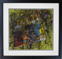 "GIRLS NIGHT OUT" MID CENTURY MODERN BATIK SAN ANTONIO ARTIST