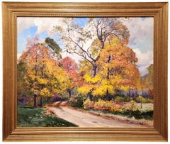 Autumn Landscape with Country Road, Grand Rapids, Michigan Artist, Beautiful