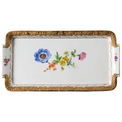 Meissen Hand Painted Gilded Porcelain Plate/Tray