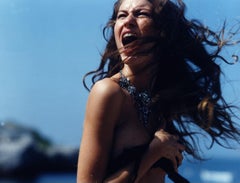 Gisele Bündchen Screaming - nude portrait with sky, fine art photography, 1999