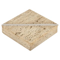 Midcentury Travertine Rectangular Box Fratelli Mannelli Style, Italy, 1970s