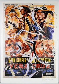 Mimmo Rotella - Decollage Hollywood Gary Cooper Burt Lancaster Italian Pop Art