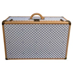 New Louis Vuitton Limited Edition Alzer Damier Azur Rare Travel Trunk 70cm