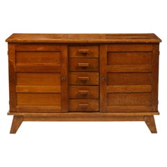 Oak Reconstruction Sideboard By René Gabriel, France 1940's