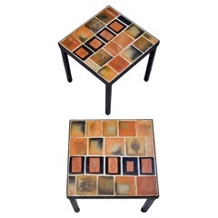 Pair of coffee tables /side tables by Roger Capron, France, 1960s