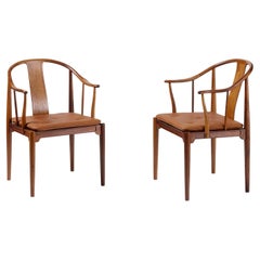 Pair of Hans Wegner Rosewood China Chairs c1950s