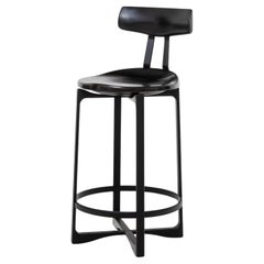 Pepper Counter Stool with Back  Shadow Black Anodized Aluminum 