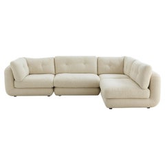 Pompidou Modular Four-Piece Sectional in Oatmeal Bouclé 