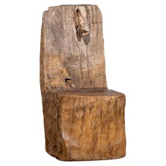 Primitive Mexican Wood Block Chair