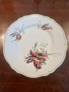 Set of 12 Havilland- Limoges Dinner Plates, Six Fish and Crustacean Designs