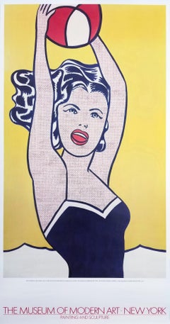 Museum of Modern Art (Girl with Ball) Poster /// Roy Lichtenstein Pop Art Woman