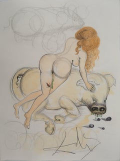 Casanova : Woman and the Truffle Pig - Original etching (Field #67-4 H)