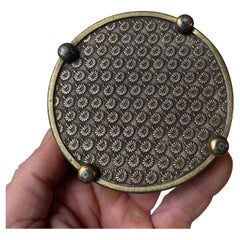 Scandinavian Jewelry Bronze Trinket Box with Daisies, 1920s