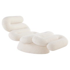 Serpentine Ivory Bouclé Chaise