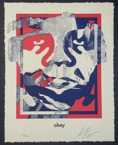 Shepard Fairey "Torn Icon" Letterpress Silkscreen Print Contemporary Street Art 