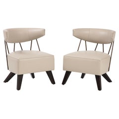 Sleek Sophisticated Pair of  Klismos Style Chairs Attributed to Billy Haines