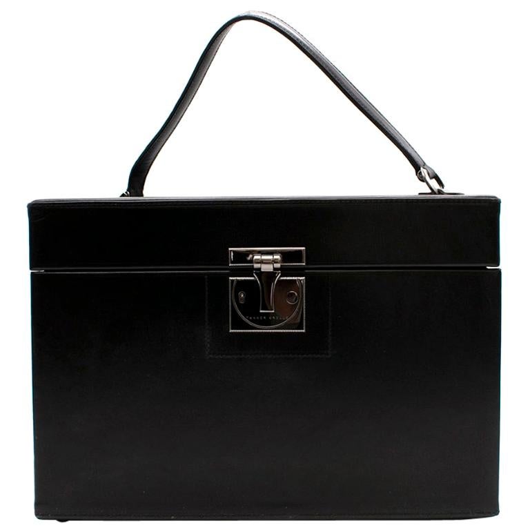 Tanner Krolle Black Leather Vanity Case  For Sale