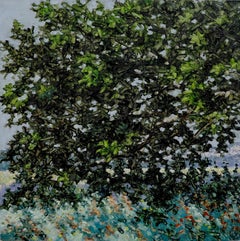 Field Painting 15 luglio - Paesaggio contemporaneo Greene & Greene Foglie d'albero Estate, 2022