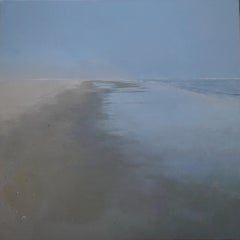 Paysage marin avec brouillard - Paysage de plage contemporain Mer ciel brumeux Océan, 2022