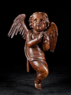 18th C, Late Baroque, Religious, Flemish Shool, Sculpture of an Angel