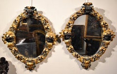 Roman master carver 17th century (II/II) Mirror Gold Italy Old master Wood Art