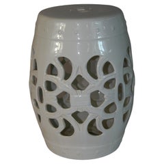 White Ceramic Garden Stool/Plant Stand